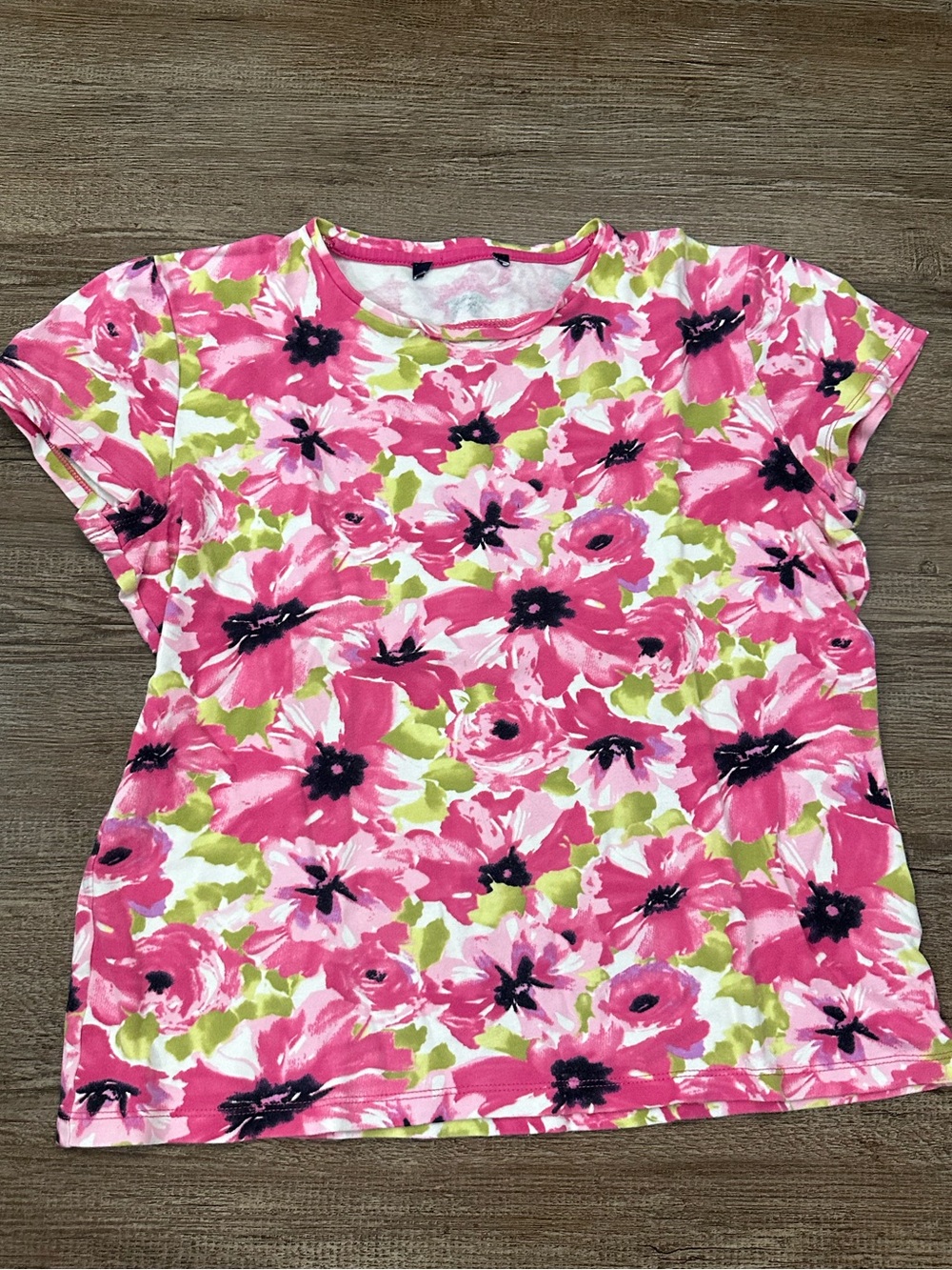 Charter Club Pink Floral Crewneck Tee
